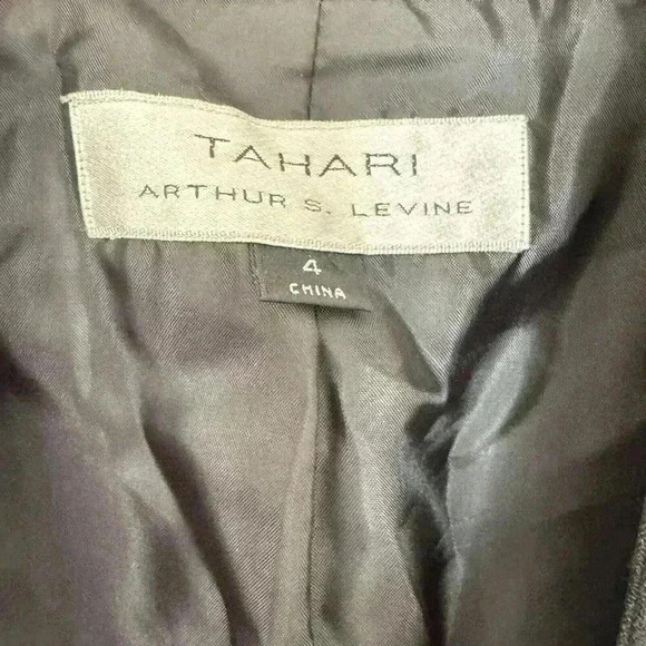 Tahari ASL Womens Blazer Black Size 4 Gold Detailing Business Casual - Picture 4 of 6